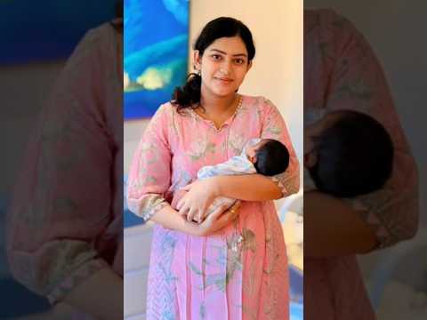 Sreshta karmoji first time singing with new born baby boy very cute #jesus #sreshtakarmoji #babyboy
