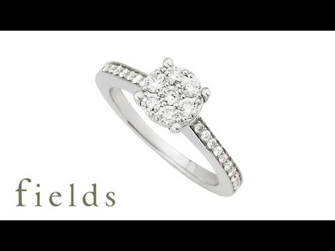 9ct White Gold Diamond Engagement Ring.