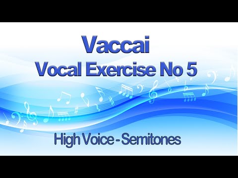 Vaccai Practical Method Lesson 5 V - Semitones - Key Dm For High Voice  for Soprano and Tenor