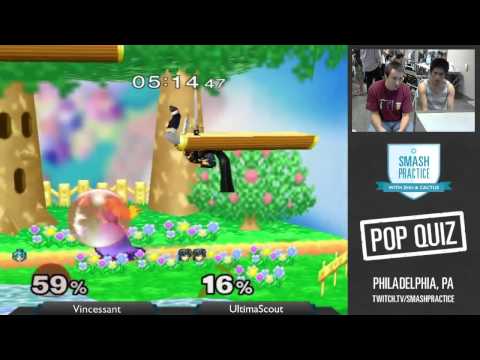 Pop Quiz II - Losers Round 5 Pt 1 - Vincessantly (Peach) vs UltimaScout (Marth) - SSBM Smash Melee