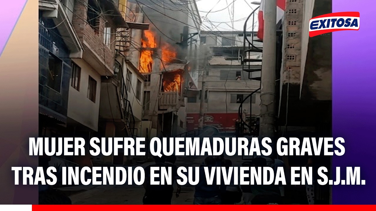 🔴🔵Mujer con alteraciones mentales sufre quemaduras tras incendio dentro de su casa en S.J.M.