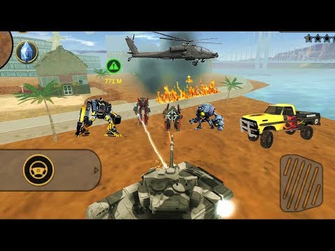 Vegas Crime Simulator - (Army Tank vs Car Robot) - Army Fight with Robot Car - Mission Complete