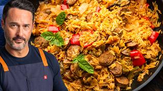 Download lagu Sausage, Peppers and Orzo - Everything Cooks in One Pan mp3