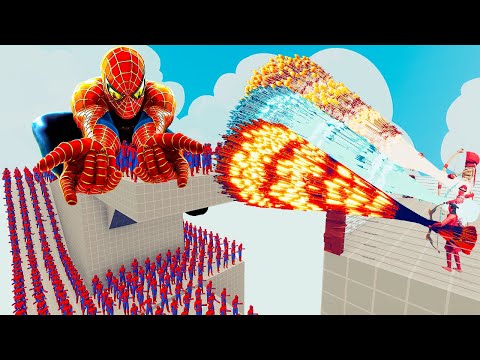 100x SPIDER-MAN + 2x GIANT vs 3x EVERY GOD - Totally Accurate Battle Simulator TABS