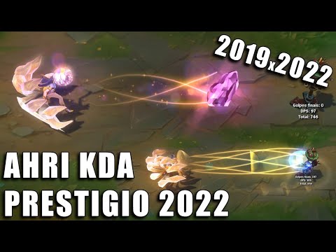 Ahri KDA Edição de Prestigio (2022) - Spotlight e Comparação (2019x2022)