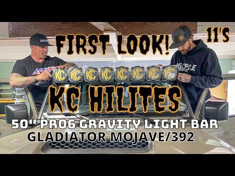 KC Gravity LED Pro 6 Lightbar - Mojave Gladiator and 392 Wrangler Prototype bracket