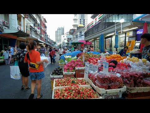 4K Thailand Travel 🇹🇭 Silom Soi 20 Morning Market in Bangkok | Thai Authentic Street Food