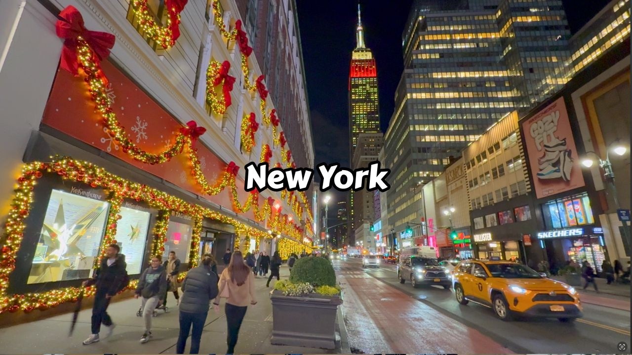 New York Christmas Decorations 2025 Walking Tour