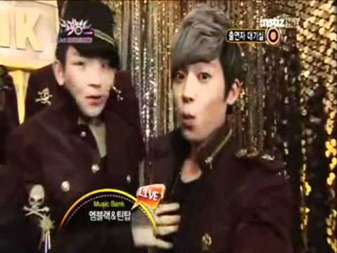 [Engsub] 120120 Teen Top and MBLAQ at Music bank waiting room