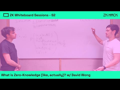 ZK Whiteboard Sessions - S2M1: What is Zero Knowledge (like, actually)? with David Wong