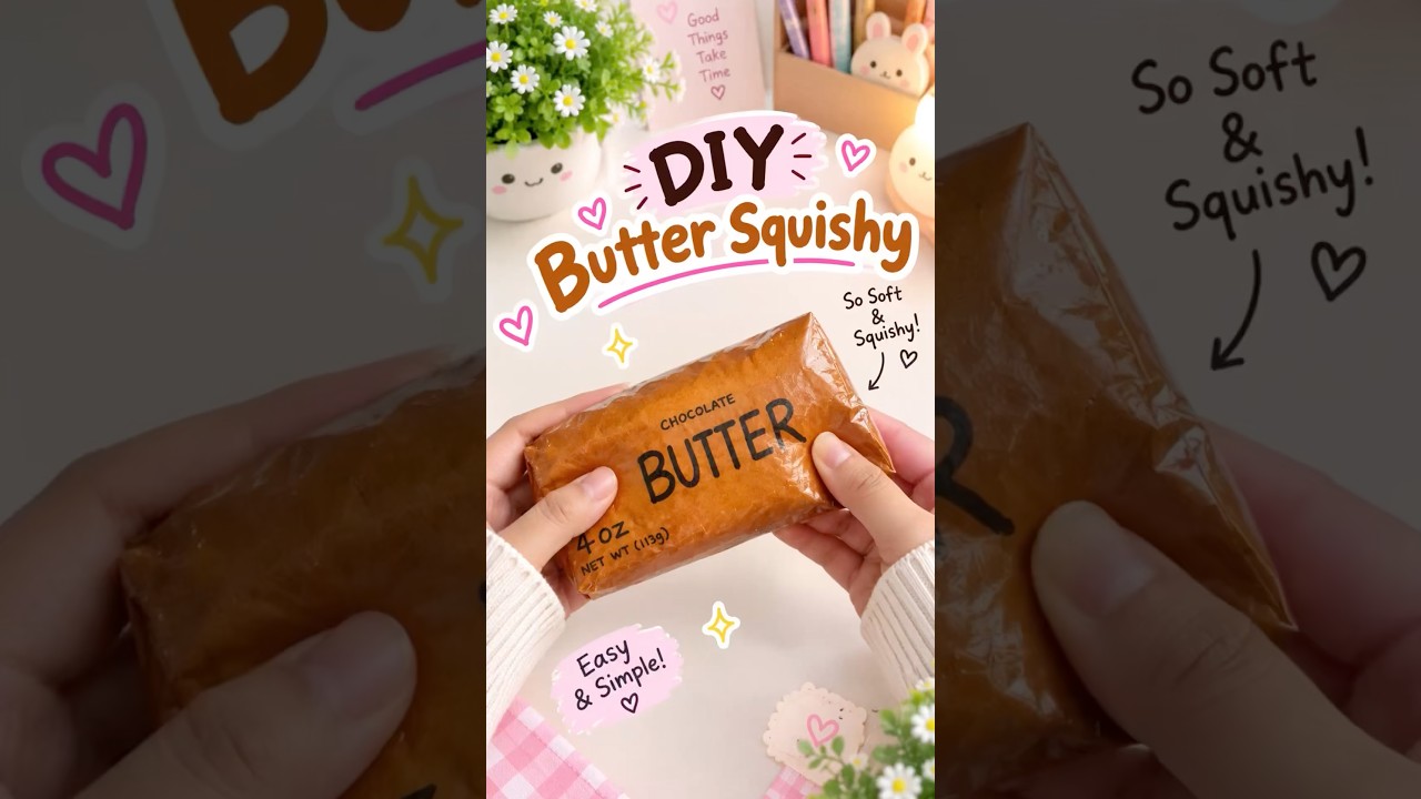 DIY Butter Squishy 🍫🧈 |It’s me Hana|#Paper Squishy #Shorts