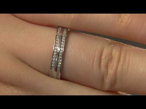 WR2023 0.26 Carat Double Channel Set Ladies Diamond Wedding Ring