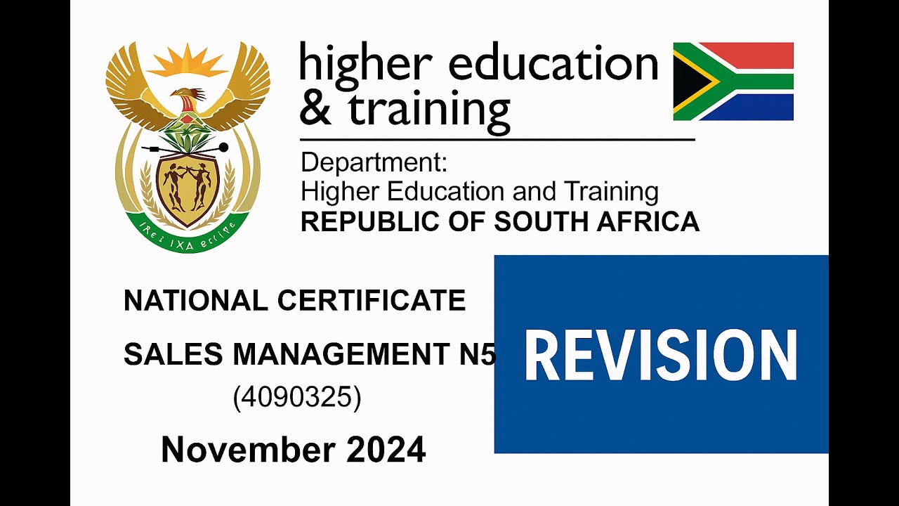 Sales Management N5 November 2024 Part 1 Revision @mathszoneafricanmotives