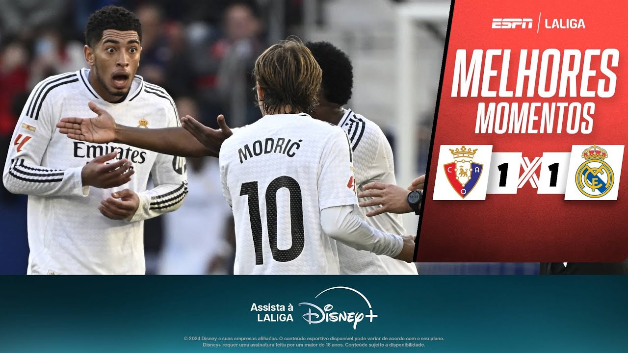 Mbappé marca, BELLINGHAM É EXPULSO, e Real Madrid TROPEÇA no Osasuna em LALIGA | MELHORES MOMENTOS