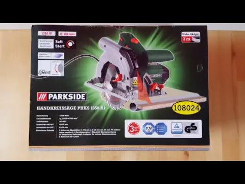 Parkside PHKS 1350 Watt A1 Handkreissäge Skill Saw 190 mm Soft Start + Laser - [Unboxing! 4K]