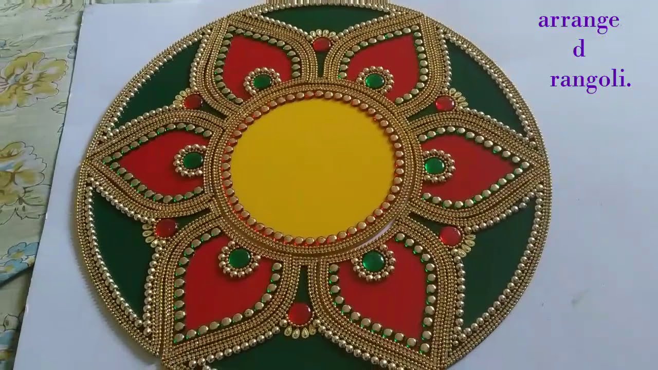 how to make acrylic rangoli design by saina 