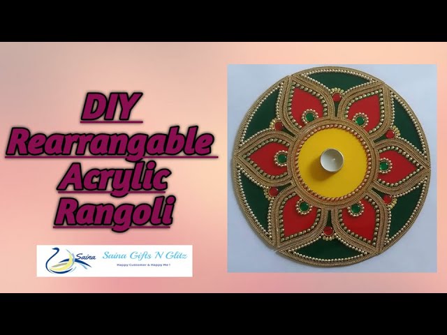 How to make acrylic rangoli design by saina