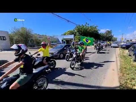 Em Natal, motociclistas e motoristas fazem buzinaço em ato pró Bolsonaro