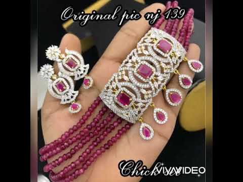 #jewellery#mini chokers#ear rings#new model Pearl chokers#buttas with maatilu