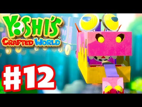 Yoshi's Crafted World - Gameplay Walkthrough Part 12 - Gator Train Boss Fight! Rumble Jungle 100%!