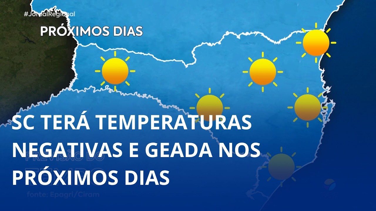 Massa de ar polar derruba temperaturas e traz frio intenso em Santa Catarina