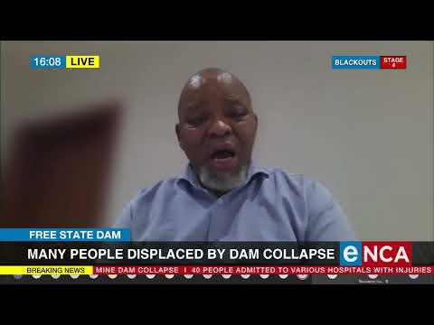 Free State dam Minister Gwede Mantashe visits flood scene