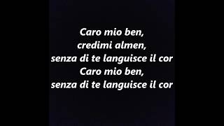 Caro Mio Ben Giordani Italian aria LYRICS WORDS BEST POPULAR FAVORITE TRENDING SINGALONG SONG  반주