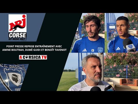 Reprise de l'entraînement et point presse avec Amine Boutrah, Dumè Guidi et Benoît Tavenot.