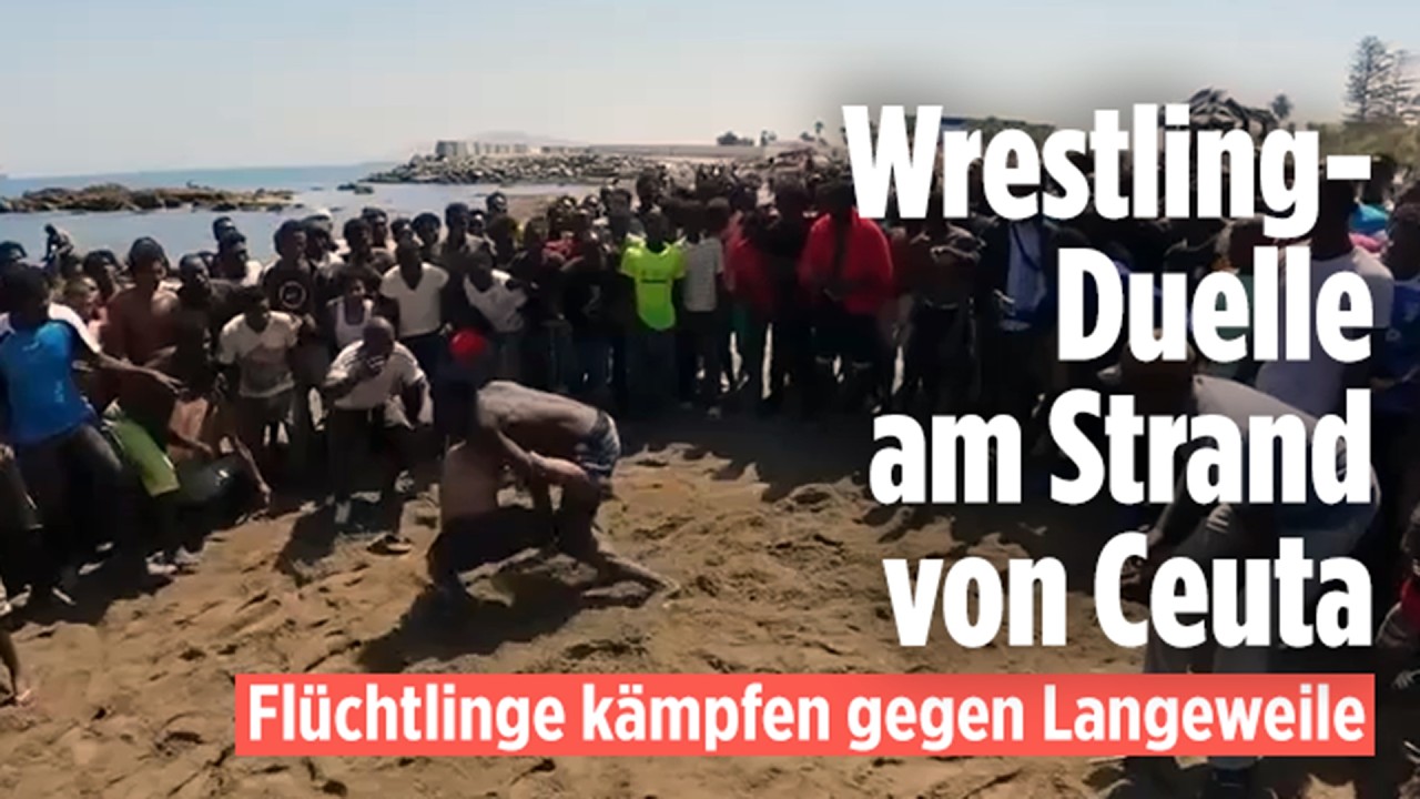 CEUTA: Mit Wrestling vertreiben sich Migranten die Zeit bis zur Ausreise!