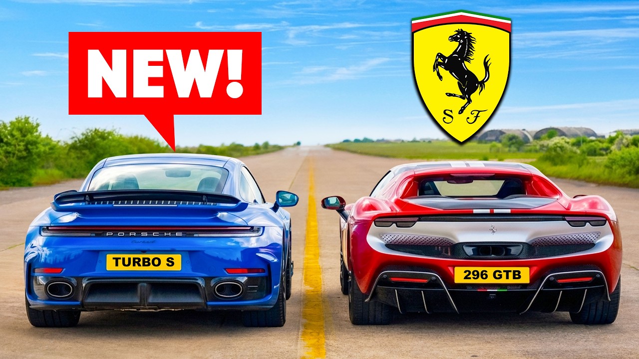 Porsche 911 Turbo S v Ferrari 296: DRAG RACE