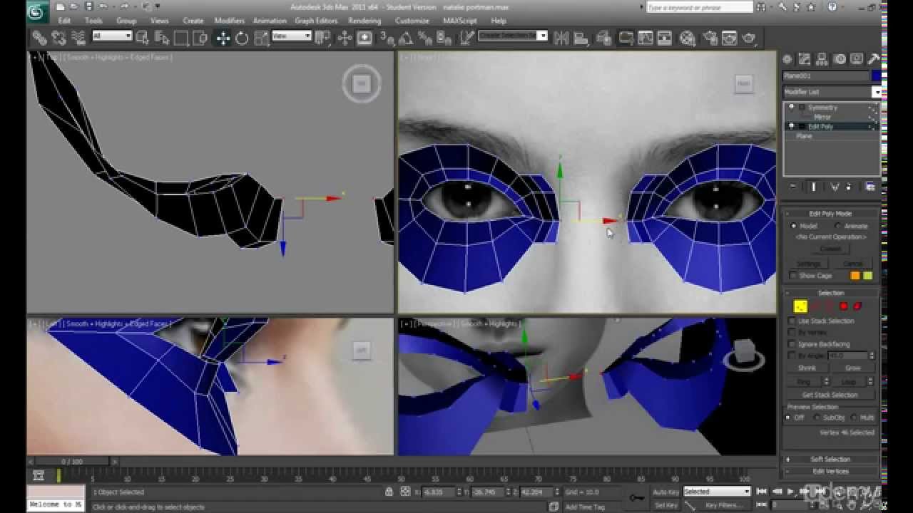 Human Character Head Modelling of Natalie Portman - 3ds Max Tutorial - video 15