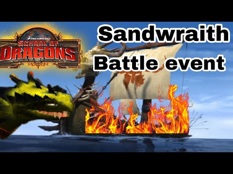 School of dragons battle event using sandwraith