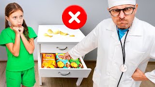 Eva Learns to Eat Healthy Food | Sneaky Candy Adventure for Kids