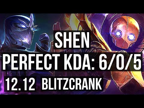 SHEN & Ezreal vs BLITZCRANK & Draven (SUP) | 6/0/5, 500+ games, Dominating | KR Diamond | 12.12