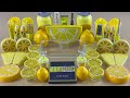 LEMON SLIME Mixing Makeup And Glitter Into Clear Slime Satisfying Slime Videos 1080p
