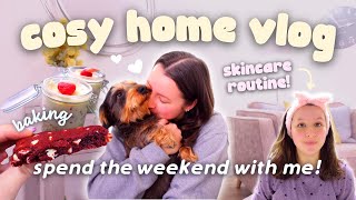 A Cosy Weekend at Home 🍪🎀 Baking, Self-Care, Food Shop & My Current Skincare Routine 🫧