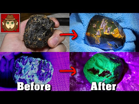 Shaping & Polishing Amber, Rare Blue Green. Raw to Gemstone. How To: Easy at Home Method. No tools.