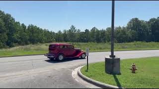 1934 Ford 5-Window Coupe Street Rod Driving Away