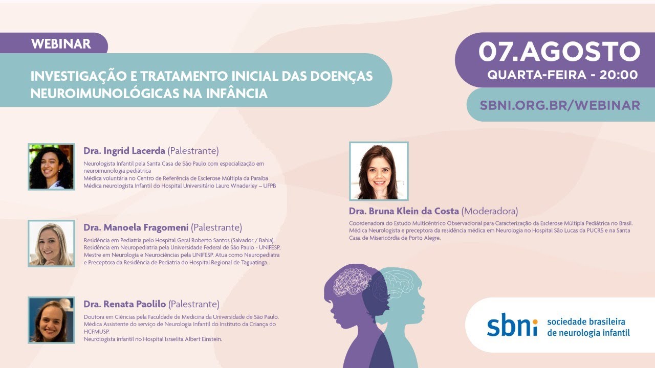 WEBINAR - INVESTIGAÇÃO E TRATAMENTO INICIAL DAS DOENÇAS NEUROLOGICAS NA INFANCIA