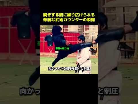 瞬きする間に繰り広げられる華麗な武術カウンターの瞬間
