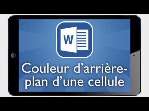 comment modifier arriere plan word 2007