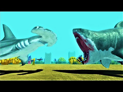 Giant hammerhead shark vs aquatic units Animal Revolt Battle Simulator