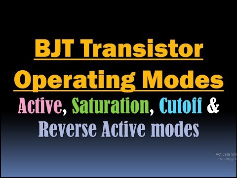 BJT Transistor Operation Modes/Active, Saturation, Cutoff and Reverse Active modes of BJT Transistor