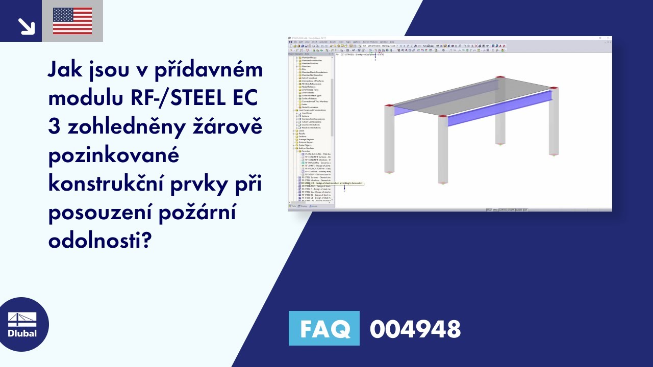 [EN] FAQ 004948 | Jak lze zohlednit žárově zinkované konstrukční prvky z hlediska požární odolnosti v modulu RF-/STEEL EC3 ...