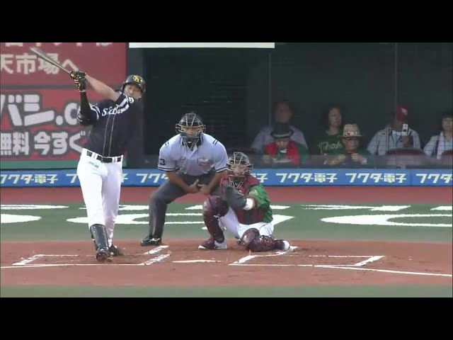【1回表】ホークス柳田 一二塁間を破るタイムリーヒットで先制!! 2014/8/31 E-H