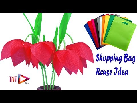How to Make Snake's Head Flower Using Waste | Best out of Waste | Shopping Bag Recycle