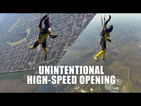 High-speed skydive premature opening. Cutaway gone wrong