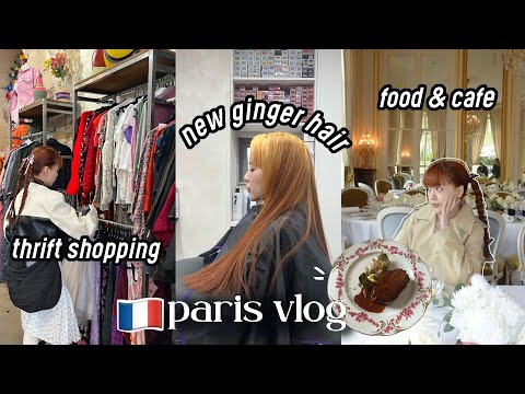 Paris Vlog: new ginger hair, Paris outfits, thrift...