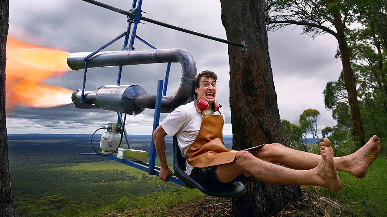 Putting a homemade jet engine on a swing
