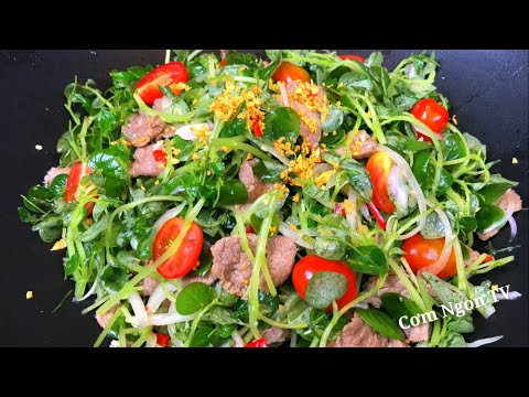 Món RAU CÀNG CUA TRỘN THỊT BÒ giải nhiệt ngày nắng